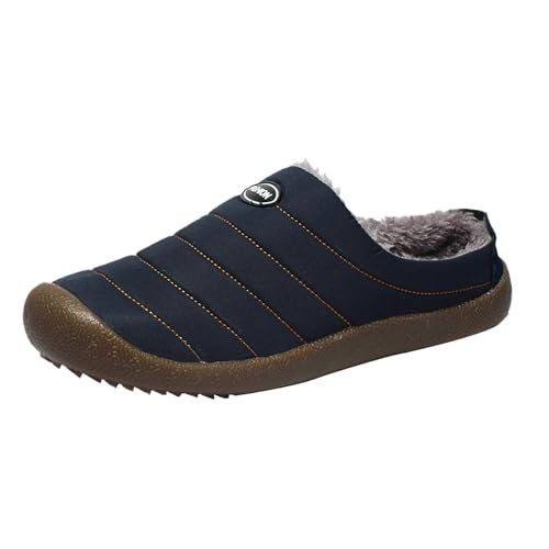 Herren Hausschuhe Geschlossen Herren Hausschuhes Winterplüsch Gummi Baumwollschuhe Pantoffeln Wasserfest Filzpantoffeln Casual Hauslatschen Für Flach Winterschuhe Slip On Freizeitschuhe von Generisch