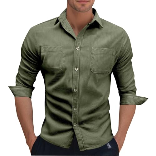 Herren Hemd Cord Langarm Freizeithemd, Corduroy Hemdjacke mit Fronttasche Leicht Knopfverschluss Hemdjacke mit Klappentasche Regular Fit Langarmhemd Button Placke Langarm CasualCorduroy Hemd Herren Hemd Cord Langarm Freizeithemd, Corduroy Hemdjacke mit Fronttasche Leicht Knopfverschluss Hemdjacke mit Klappentasche Regular Fit Langarmhemd Button Placke Langarm CasualCorduroy Hemd von Generisch