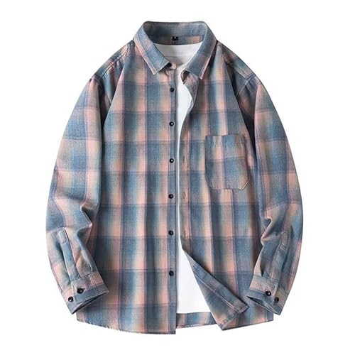 Herren Hemd Langarm Atmungsaktive Slim Fit Arbeitshemd Langarm Dünn Casual Kariertes Hemd Lustige Flanellhemd Regular Fit Freizeithemden Outdoor Trachtenhemd Holzfällerhemd von Generisch