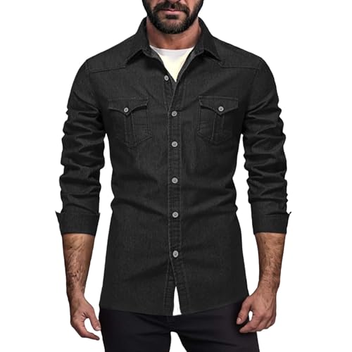 Jeansjacke Herren Blau Größe 3Xl Slim Fit Motorradjacke Reverskragen Sommerjacke Leichte Übergangsjacke Vintage Jeans Western Bikerjacke mit Taschen Freizeitjacke Denim Herrenjacke von Generisch