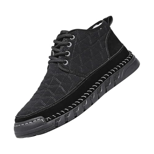 Herren Herbst Winter Stiefeletten, Wasserdicht KnöChel Boots, Klassischer Pu Rutschfeste Lederstiefel, Flache Trekkingstiefel, Fashion Freizeitschuhe, Outdoorschuhe High Top Sneakers Wanderschuhe von Generisch