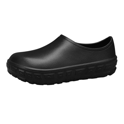 Herren High Top Slip-On Slide Sandalen Geschlossene Zehe Leichte rutschfeste Outdoor-Angeln Garten Arbeitsschuhe (Black, 40) von Generisch