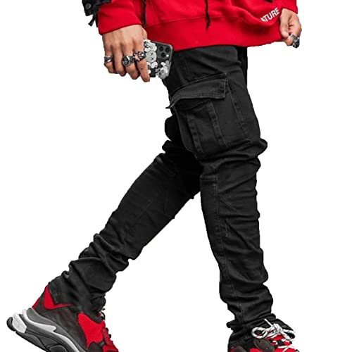 Herren Hose Chino Cargo Hose Jogginghose Herren Baumwolle Sporthose Casual Freizeithose Elastische Herren Jeans Bootcut Herren Jeans Grau Stretch Jeans Herren Bootcut von Generisch