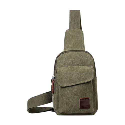 Herren Hüfttasche Canvas Brusttasche Koreanische Herrentasche Casual Kleiner Rucksack Schultertasche Multifunktionale Sport Crossbody Tasche Papiertasche Geldbörse, AG, Einheitsgröße, Rucksack von Generisch