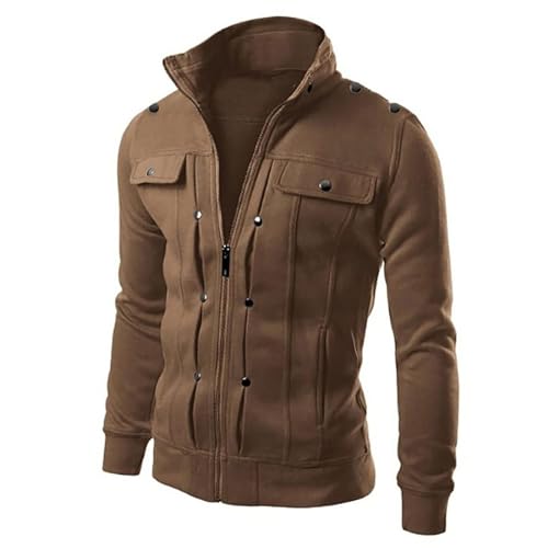 Herren Jacke Sportjacke Sweatjacke Outdoor Streetwear Langarm Mode Jacke Männer Leichte Jacke Übergangsjacke Windjacke Gepolsterte Herrenjacke mit Stehkragen Reißverschluss von Generisch