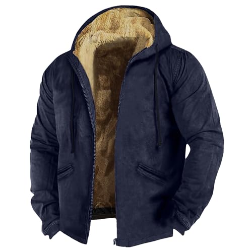 Herren-Jacken Parka Herren Wärme Fahrradjacke Winter Langarm Jacken Hoody Mit KapuzeSkijacke Herren Warme Übergangsjacke Männer Jacke Meine Bestellungen Anzeigen dunkelblau 6XL von Generisch