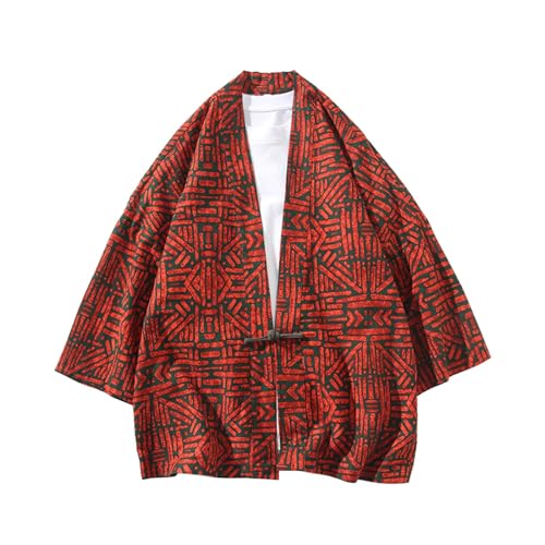 Herren Japan Happi Kimono Shirts Tops Haori Cardigan Sommer Jacke Yukata Open Front Mäntel von Generisch