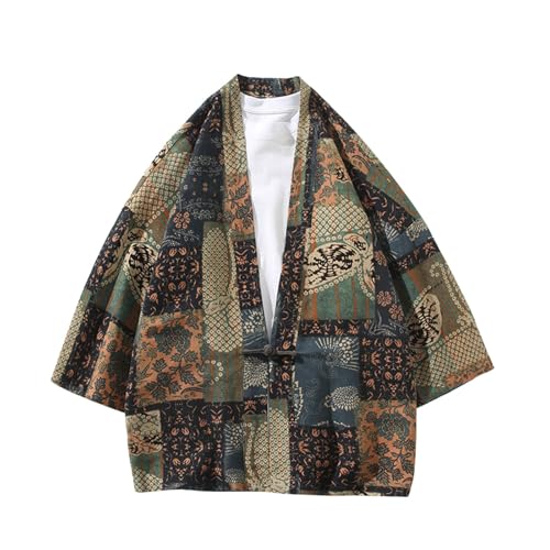 Herren Japan Happi Kimono Shirts Tops Haori Cardigan Sommer Jacke Yukata Open Front Mäntel von Generisch