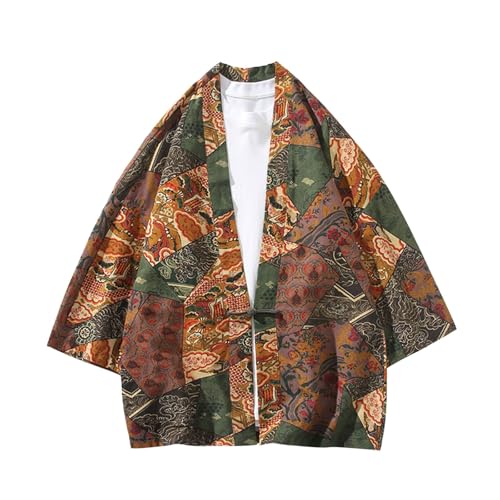 Herren Japan Happi Kimono Shirts Tops Haori Cardigan Sommer Jacke Yukata Open Front Mäntel von Generisch
