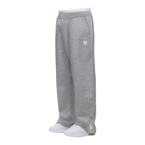 Herren Jogger Weite Baggy Sweatpants-Baumwolle Elastische Taille Jogginghose Weite Sporthose-Warme Herren Sweatpants mit Taschen Y2K (DE/NL/SE/PL, Alphanumerisch, S, Regular, Regular, Grey) von Generisch