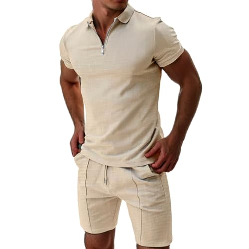 Herren Jogginganzug Sommer Kurzarm Trainingsanzug 2 Teiliges 1/4 ReißVerschluss Poloshirt + Kurze Hose Casual Sommer Anzug Baggy Freizeitanzug Business Polo Hemd Herren Set EIN Geschenk für Männer Herren Jogginganzug Sommer Kurzarm Trainingsanzug 2 Teiliges 1/4 ReißVerschluss Poloshirt + Kurze Hose Casual Sommer Anzug Baggy Freizeitanzug Business Polo Hemd Herren Set EIN Geschenk für Männer von Generisch