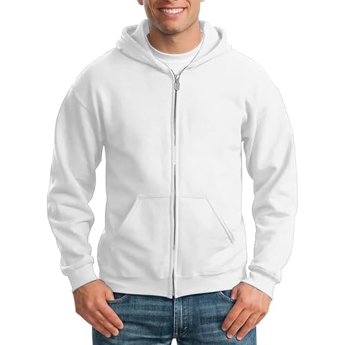 Herren Kapuzenstrickjacke Slim Fit Langarm Sportjacke Jogging Hoodie Männer Dünne Sweatshirt mit Kapuze Solid Color Loose Pullover Reißverschluss Tasche Freizeit Hoodie von Generisch