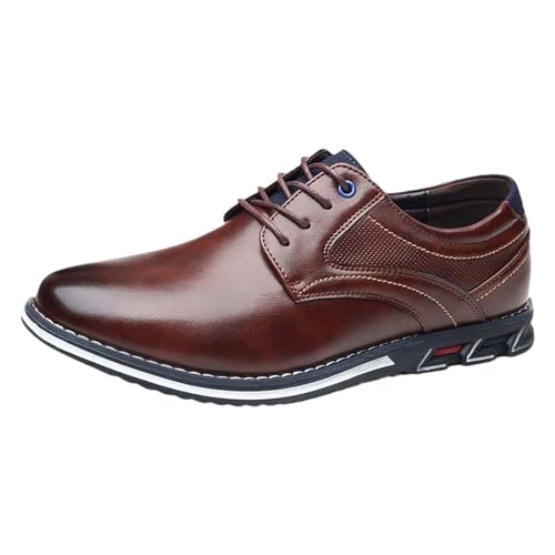 Herren Klassischer Business Halbschuh aus Leder mit bequemer Passform Anzugschuhe Herren Haferlschuhe Herren Business Casual Braune Schuhe Herren Schuhe Tracht Herren Schuhe Extra von Generisch