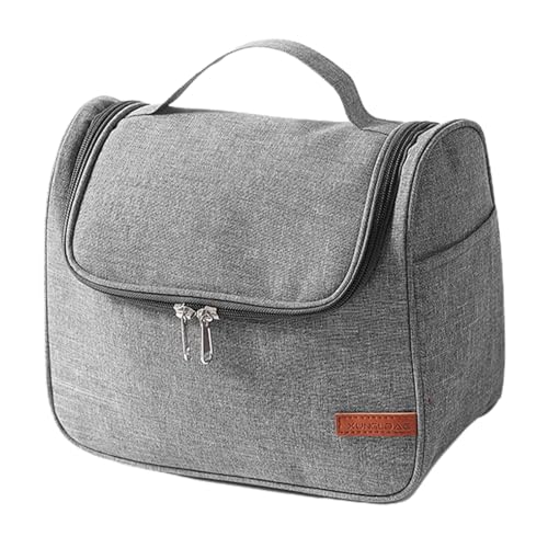 Herren-Kulturbeutel, große Kapazität, hängende Aufbewahrungstasche, tragbare Outdoor-Make-up-Tasche, platzsparende Kosmetiktasche mit Griff für Reisen, grau, Refer to description, Unisex von Generisch