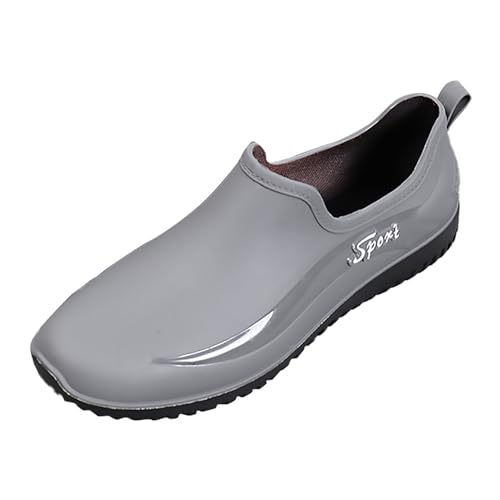 Herren Kurze Winterstiefel,Herren Regen Freizeitschuhe Kurze,Einfarbige Rutschfeste Plateau Wasserstiefel Outdoor Arbeits Regenstiefel Gummischuhe Rainboots von Generisch