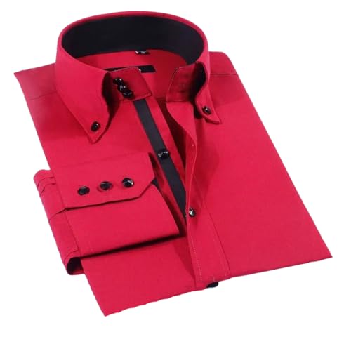Herren Langarm Kristall Knopf Hemd Elastisch Business Slim Fit Herrenhemd, 2012, M von Generisch