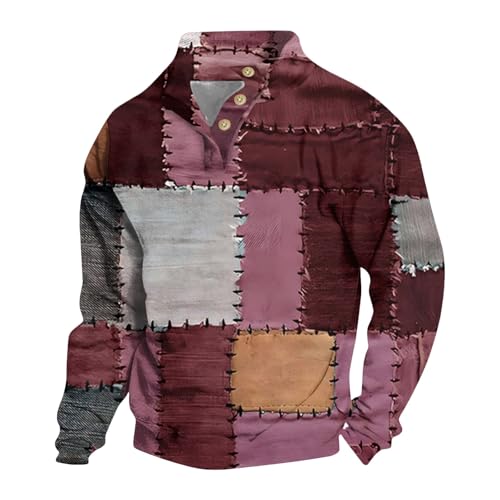 Herren Langarm Pullover mit Reißverschluss Elegantes Sweatshirt Stehkragen Bequemer Freizeitpullover Herbst Winter Atmungsaktive Oberbekleidung Langarmshirt Sweatshirt Ohne Kapuze Winterpullover von Generisch