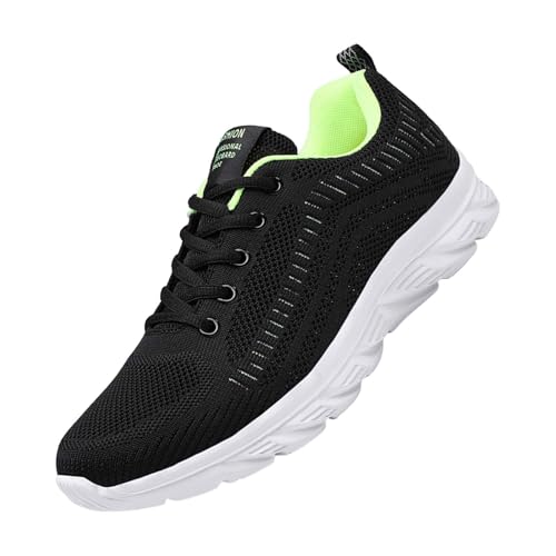 Herren Laufschuhe Leichtgewichts Atmungsaktiv Turnschuhe Luftpolster Straßenlaufschuhe Flach Tennis Schuhe Chunky Mesh Sportsschuhe Bequeme Schnürhalbschuhe Outdoor Fashion Herrenschuhe von Generisch