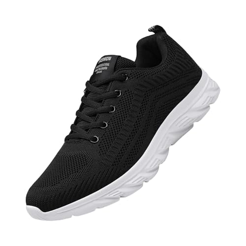 Herren Laufschuhe Leichtgewichts Atmungsaktiv Turnschuhe Luftpolster Straßenlaufschuhe Flach Tennis Schuhe Chunky Mesh Sportsschuhe Bequeme Schnürhalbschuhe Outdoor Fashion Herrenschuhe von Generisch