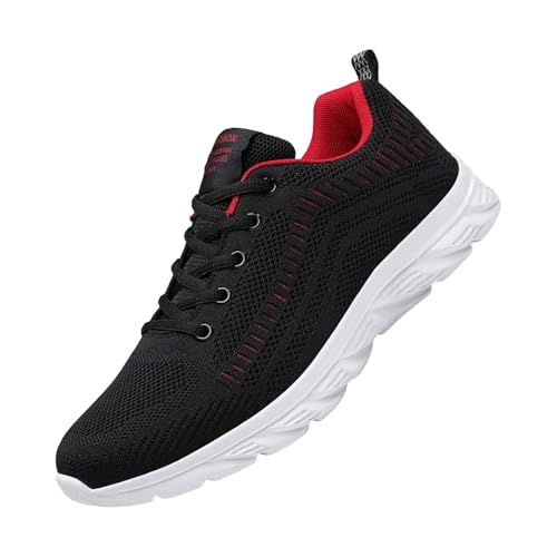 Herren Laufschuhe Leichtgewichts Atmungsaktiv Turnschuhe Luftpolster Straßenlaufschuhe Flach Tennis Schuhe Chunky Mesh Sportsschuhe Bequeme Schnürhalbschuhe Outdoor Fashion Herrenschuhe von Generisch