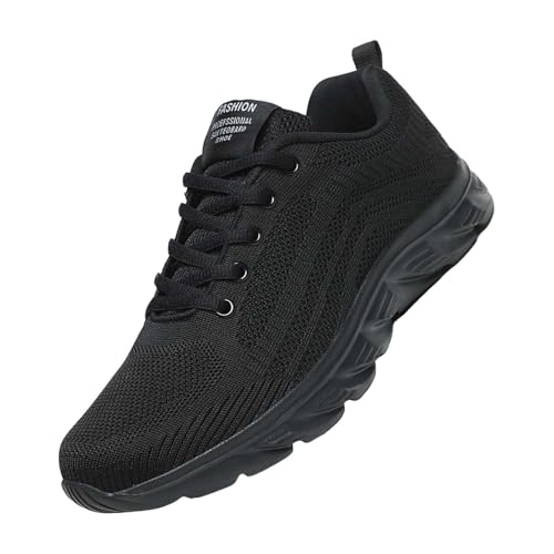 Herren Laufschuhe Leichtgewichts Atmungsaktiv Turnschuhe Luftpolster Straßenlaufschuhe Flach Tennis Schuhe Chunky Mesh Sportsschuhe Bequeme Schnürhalbschuhe Outdoor Fashion Herrenschuhe von Generisch