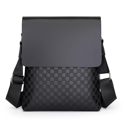 Herren Leder Messenger Bag Stilvolle Crossbody Satchel Vintage Umhängetasche Casual und Mode Braun, schwarz 2, Einheitsgröße von Generisch