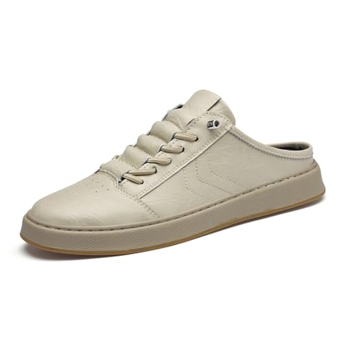 Herren-Leder-Sneaker, weich, atmungsaktiv, lässig, Clog-Schuhe, Outdoor, Komfort, Slipper, Walking, Fahren, Loafers, beige, 40 2/3 EU Herren-Leder-Sneaker, weich, atmungsaktiv, lässig, Clog-Schuhe, Outdoor, Komfort, Slipper, Walking, Fahren, Loafers, beige, 40 2/3 EU von Generisch