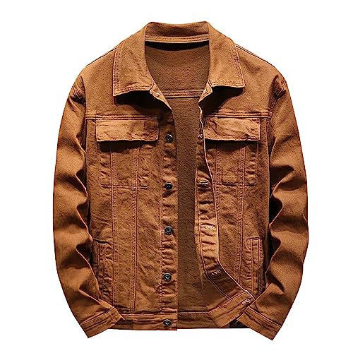 Herren Lederjacke Winter Jeans Jacke Cowboy Jacke Herren Bomberjacke Winter Feldjacke Herren Sherpa Jacke Herren Jeansjacke Deal of The Day Clearance Jeans gefüttert Herren von Generisch