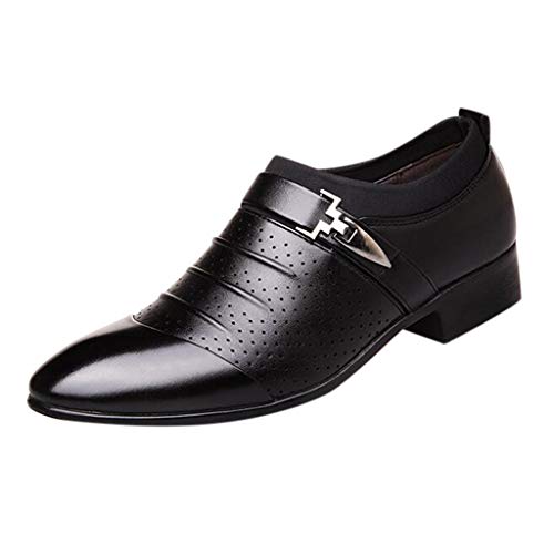 Herren-Lederschuhe mit spitzem Zehenbereich, lässig, bequem, atmungsaktiv, Slipper, Derbys, Loafers, klassisch, formell, Business, Oxfords, Wanderschuhe für Party, Hochzeit, Schwarz , 44 EU Herren-Lederschuhe mit spitzem Zehenbereich, lässig, bequem, atmungsaktiv, Slipper, Derbys, Loafers, klassisch, formell, Business, Oxfords, Wanderschuhe für Party, Hochzeit, Schwarz , 44 EU von Generisch
