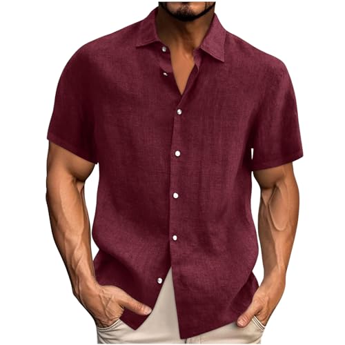 Herren Leinen Hemd Kruzarm Sommer Button Down Leinen Baumwolle Hemden Regular Fit Leinenhemd Shirt Freizeithemden Kurzarmhemd Hemdbluse Strandhemd Casual Herren Leinen Hemd Kruzarm Sommer Button Down Leinen Baumwolle Hemden Regular Fit Leinenhemd Shirt Freizeithemden Kurzarmhemd Hemdbluse Strandhemd Casual von Generisch