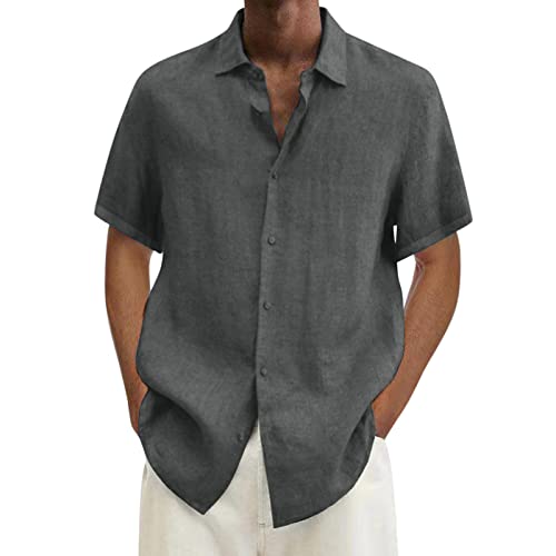 Herren Leinenhemd Button Down Sommerhemde Henley Shirts Sommer Leinen Hemden Hemd Herren Kurzarm Freizeithemd Leichtes Strandhemd Casual Regular Fit Sommer Standhemd Herren Leinenhemd Button Down Sommerhemde Henley Shirts Sommer Leinen Hemden Hemd Herren Kurzarm Freizeithemd Leichtes Strandhemd Casual Regular Fit Sommer Standhemd von Generisch