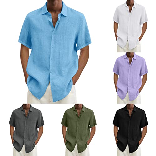 Herren Leinenhemd Button Down Sommerhemde Henley Shirts Sommer Leinen Hemden Hemd Herren Kurzarm Freizeithemd Leichtes Strandhemd Casual Regular Fit Sommer Standhemd Herren Leinenhemd Button Down Sommerhemde Henley Shirts Sommer Leinen Hemden Hemd Herren Kurzarm Freizeithemd Leichtes Strandhemd Casual Regular Fit Sommer Standhemd von Generisch