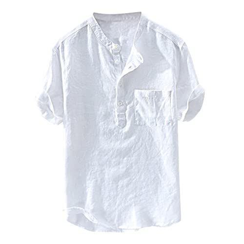 Herren Leinenhemd Frühling Henley Shirts Sommer Strand Leinen Shirt Hemd Herren Langarm Kurzarm Hemd Strand Atmungsaktives Regular Fit Freizeithemden Herren Leinenhemd Frühling Henley Shirts Sommer Strand Leinen Shirt Hemd Herren Langarm Kurzarm Hemd Strand Atmungsaktives Regular Fit Freizeithemden von Generisch