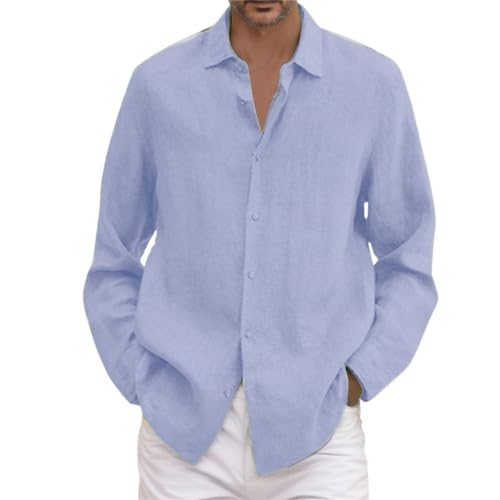 Herren Leinenhemd Langarm Kläppchenkragen Hemden Oversize Locker Freizeithemd Leicht Luftig Sommerhemd Button-Down Baumwolle Hemd Strand Lässige T-Shirts Business Arbeit Tops Herren Leinenhemd Langarm Kläppchenkragen Hemden Oversize Locker Freizeithemd Leicht Luftig Sommerhemd Button-Down Baumwolle Hemd Strand Lässige T-Shirts Business Arbeit Tops von Generisch