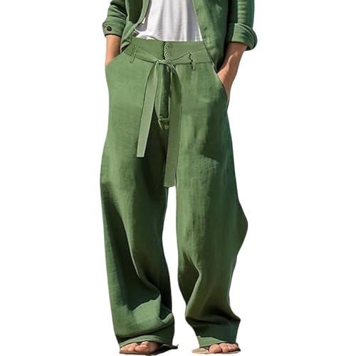 Herren Leinenhose Lang Leicht Loose Fit Freizeithose Hose Mit Kordelzug Seitetasche Strandhose knielange herrenhosen leinen mit gummibund chino hose herren regular fit braun leinenhose herren lang 5xl von Generisch