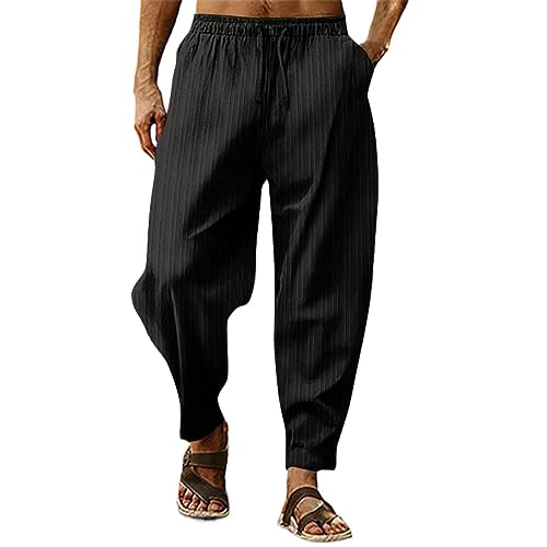 Herren Leinenhose Lang Leicht Sommerhose Einfarbiges Loose Fit Bequeme Freizeithose Mit Kordelzug Für Urlaub Strand Alltag Herren Sommer Blouson Bequem Und Tragbar Herren Leinenhose Lang Leicht Sommerhose Einfarbiges Loose Fit Bequeme Freizeithose Mit Kordelzug Für Urlaub Strand Alltag Herren Sommer Blouson Bequem Und Tragbar von Generisch