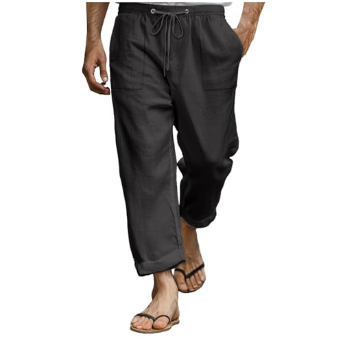 Herren Leinenhose Mit Kordelzug Loose Fit Sommerhose Leichte Strandhose Einfarbig Hose Lang Für Männer Freizeithose Urlaub Alltag Chino Hose Schwarz Herren Stoff Einfach Atmungsaktiv Herren Leinenhose Mit Kordelzug Loose Fit Sommerhose Leichte Strandhose Einfarbig Hose Lang Für Männer Freizeithose Urlaub Alltag Chino Hose Schwarz Herren Stoff Einfach Atmungsaktiv von Generisch
