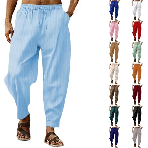 Herren Leinenhose Mit Kordelzug Loose Fit Sommerhose Leichte Strandhose Einfarbig Hose Lang Für Männer Freizeithose Urlaub Alltag Hose Herren Schwarz Atmungsaktiv Modisch Herren Leinenhose Mit Kordelzug Loose Fit Sommerhose Leichte Strandhose Einfarbig Hose Lang Für Männer Freizeithose Urlaub Alltag Hose Herren Schwarz Atmungsaktiv Modisch von Generisch