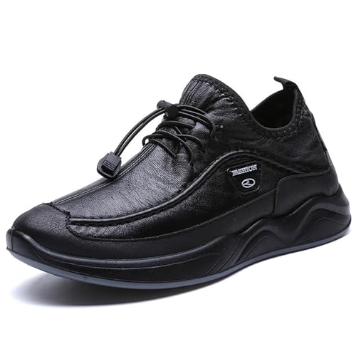 Herren Loafers Black Lear - Brown Lear Schuhe Herren Größe 9 Ballschuhe Leichte Arbeitsschuhe Atmungsaktiv Freizeitschuhe Mode Flache Schuhe Weiche Sohle Elegante Schuhe Schnürschuhe Sportschuhe, von Generisch
