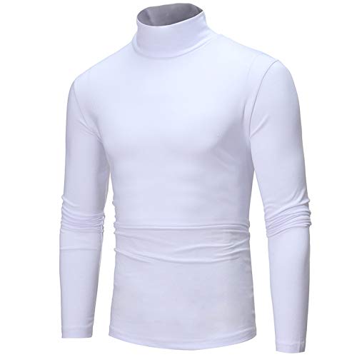 Herren Longsleeve Rollkragenpullover Rollkragenshirt Baumwolle Unterzieh Rolli Elastisch Rollkragen Pulli Langarmshirt von Generisch