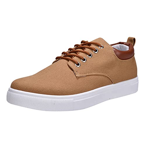 Herren Low Top Canvas Wanderschuhe Mode Freizeitschuhe Herren Slip on Schuhe Casual Canvas, khaki, 41 1/3 EU von Generisch