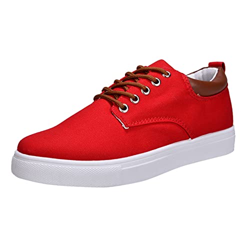 Herren Low Top Canvas Wanderschuhe Mode Freizeitschuhe Herren Slip on Schuhe Casual Canvas, rot, 39 1/3 EU Herren Low Top Canvas Wanderschuhe Mode Freizeitschuhe Herren Slip on Schuhe Casual Canvas, rot, 39 1/3 EU von Generisch