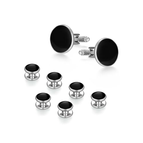 Herren Manschettenknöpfe Hemd Runde Tropfende Muschel Manschettenknöpfe Manschettenknöpfe Set 8 Stück, Einheitsgröße, Metall, Kein Edelstein Herren Manschettenknöpfe Hemd Runde Tropfende Muschel Manschettenknöpfe Manschettenknöpfe Set 8 Stück, Einheitsgröße, Metall, Kein Edelstein von Generisch