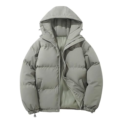 Herren Mantel Winterjacke Herren Klassische Daunenjacke Mit Kapuze Hooded Jacket Puff Coat Winter Jacket for Men with Pockets Winddichte Fleece Outdoor von Generisch