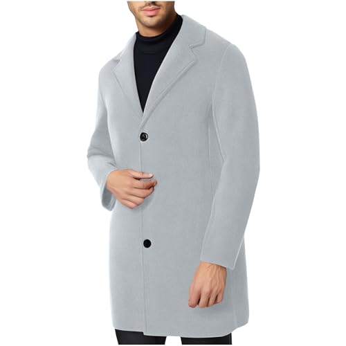 Herren Mantel Wintermantel Slim Fit Business Winterjacke Warm Lang Trenchcoat Jacken Herrenmantel mit Taschen Winter Wollmantel Outdoor Overcoat Große Größen Freizeit Woll Jacke Wolljacke von Generisch