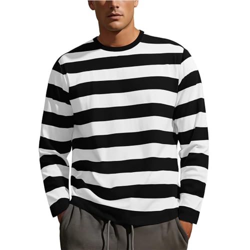 Herren Marine T-Shirt, gestreift, langärmlig, Rundhalsausschnitt, locker, fischerhemd, Langarmshirts, Ringelpulli Langarm, Longsleeve, Sommerliches Freizeitshirts Basic T-Shirt für Männer Geschenk Herren Marine T-Shirt, gestreift, langärmlig, Rundhalsausschnitt, locker, fischerhemd, Langarmshirts, Ringelpulli Langarm, Longsleeve, Sommerliches Freizeitshirts Basic T-Shirt für Männer Geschenk von Generisch