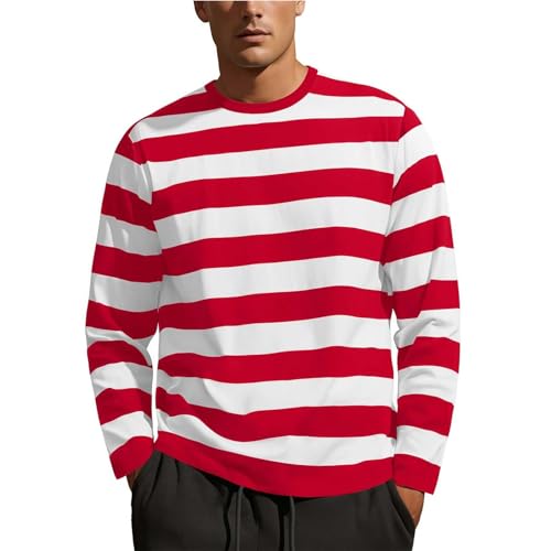 Herren Marine T-Shirt, gestreift, langärmlig, Rundhalsausschnitt, locker, fischerhemd, Langarmshirts, Ringelpulli Langarm, Longsleeve, Sommerliches Freizeitshirts Basic T-Shirt für Männer Geschenk Herren Marine T-Shirt, gestreift, langärmlig, Rundhalsausschnitt, locker, fischerhemd, Langarmshirts, Ringelpulli Langarm, Longsleeve, Sommerliches Freizeitshirts Basic T-Shirt für Männer Geschenk von Generisch