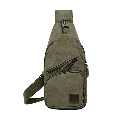 Herren Messenger Bag Fashion Outdoor Canvas Brusttasche Multifunktionale Tasche Reiserucksack Mikrofaser Kuriertasche, grün, Einheitsgröße von Generisch