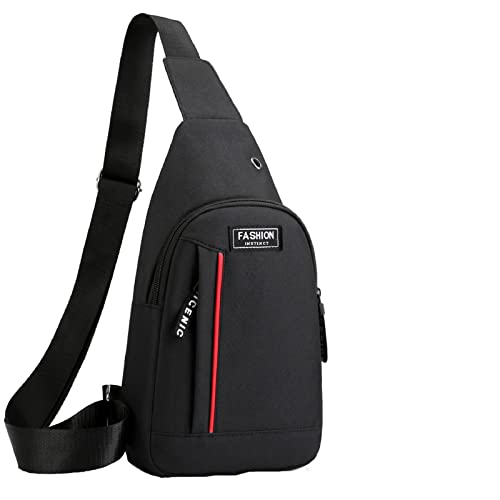 Herren Messenger Fashion Freizeit Brusttasche Sport Rucksack Herren Umhängetasche Umhängetasche, Schwarz , Einheitsgröße von Generisch
