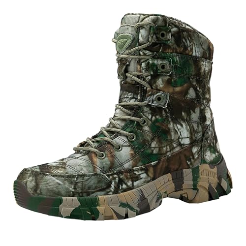 Herren Militär Stiefel Camouflage Armee Taktische Stiefel Sneaker Arbeitsstiefel Schuhe Hoch Rutschfeste Winterstiefel Wanderstiefel Trekkingstiefel Schneestiefel Warme Baumwollstiefel Outdoor Schuhe, von Generisch